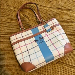 Coach Tattersall Heritage Stripe Tote